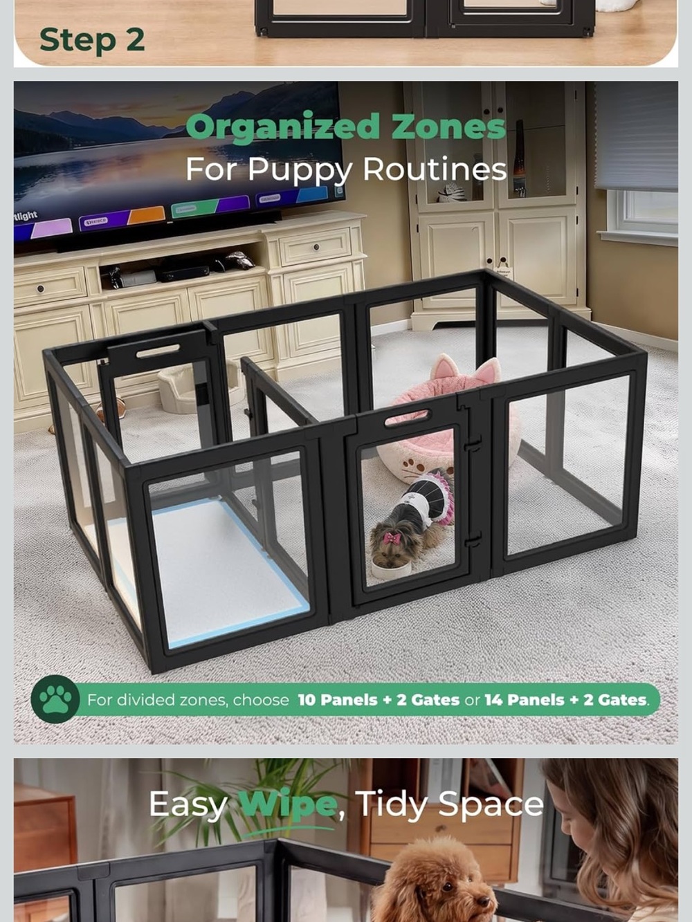 Black Indoor Small Pet Playpen – Secure Puppy & Small Pet Play Area